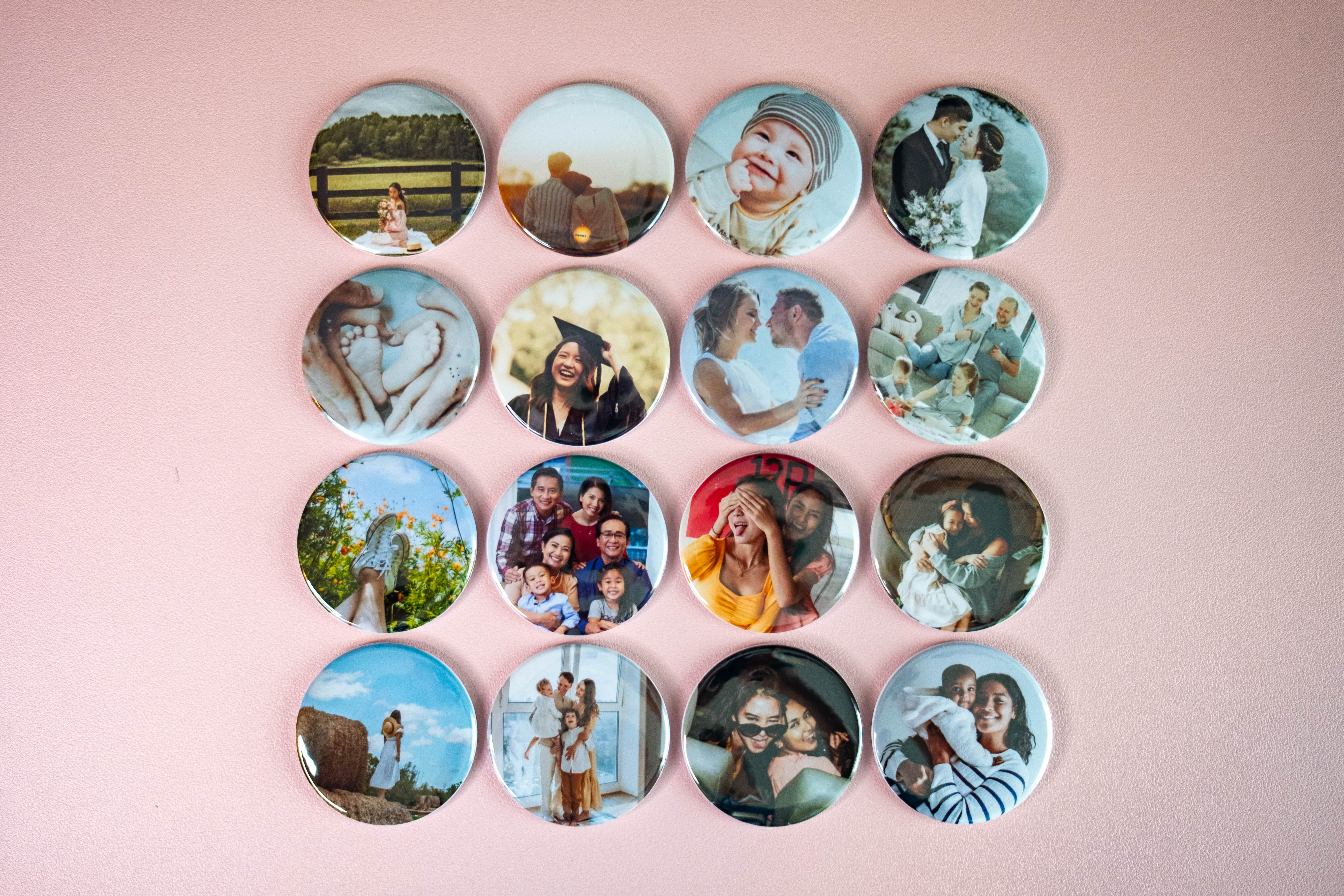 Custom 2.25” Round Photo Magnets- Set of 16