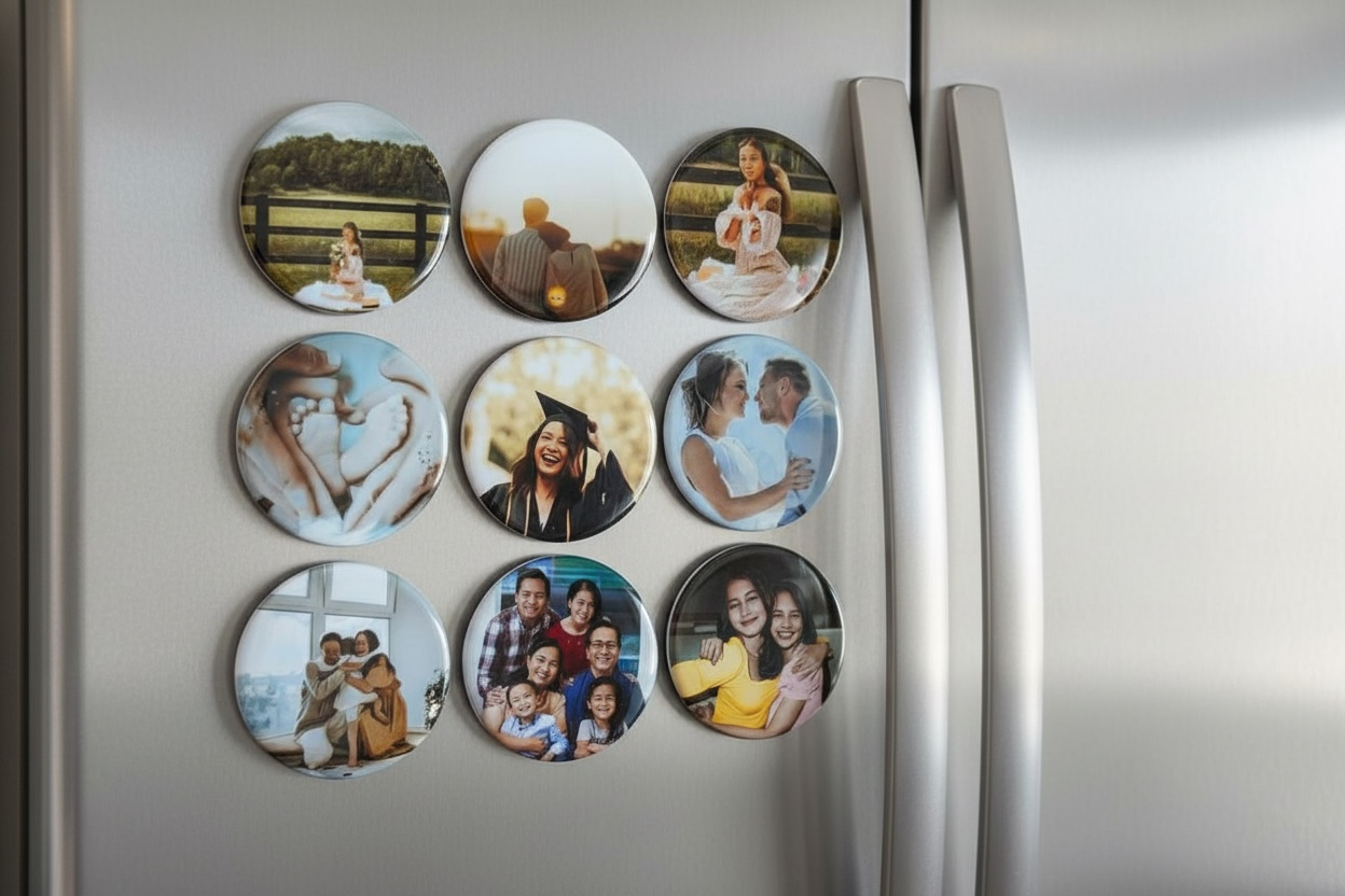 Custom 2.25” Round Photo Magnets- Set of 9 Thumbnail